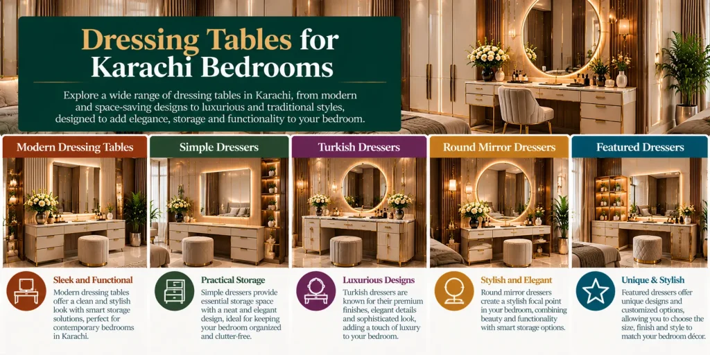 Dressing Tables for Karachi Bedrooms