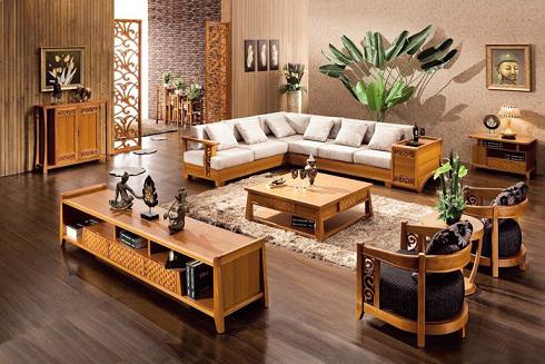 Wooden sofas for a classic living room
