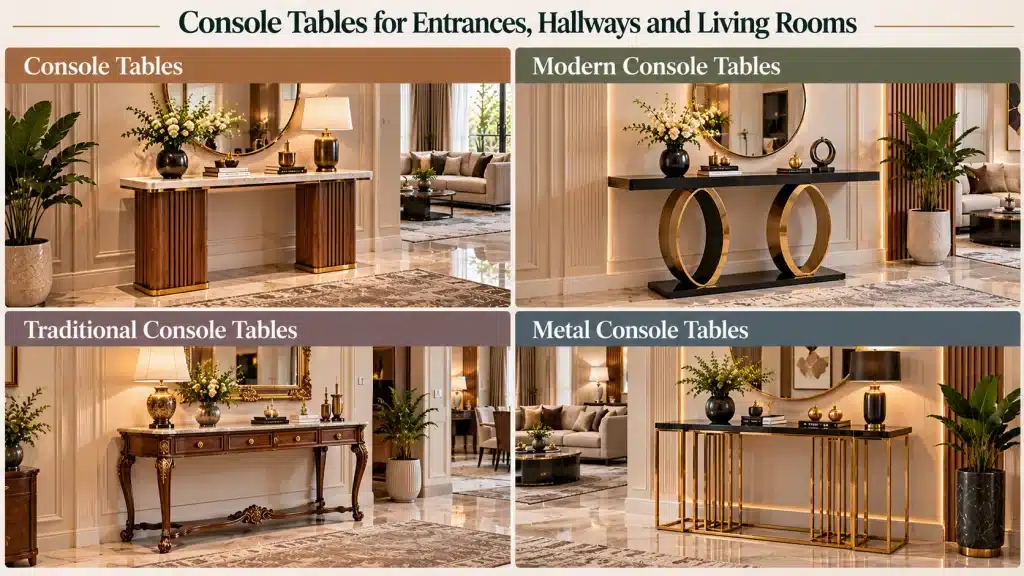 Console Tables for Entrances, Hallways and Living Rooms