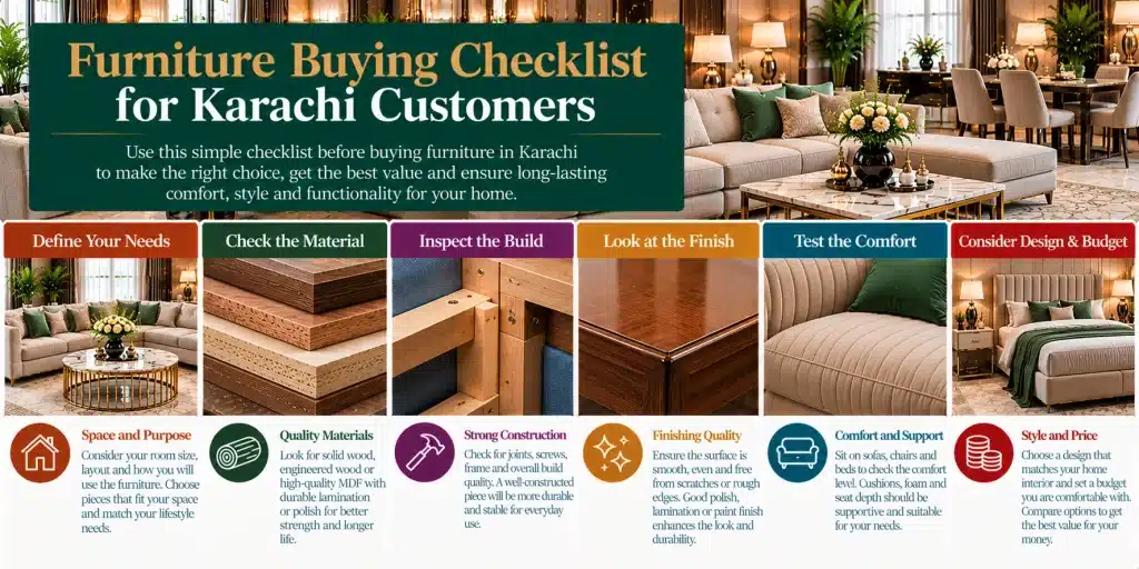 Furniture Buying Checklist for Karachi Customers