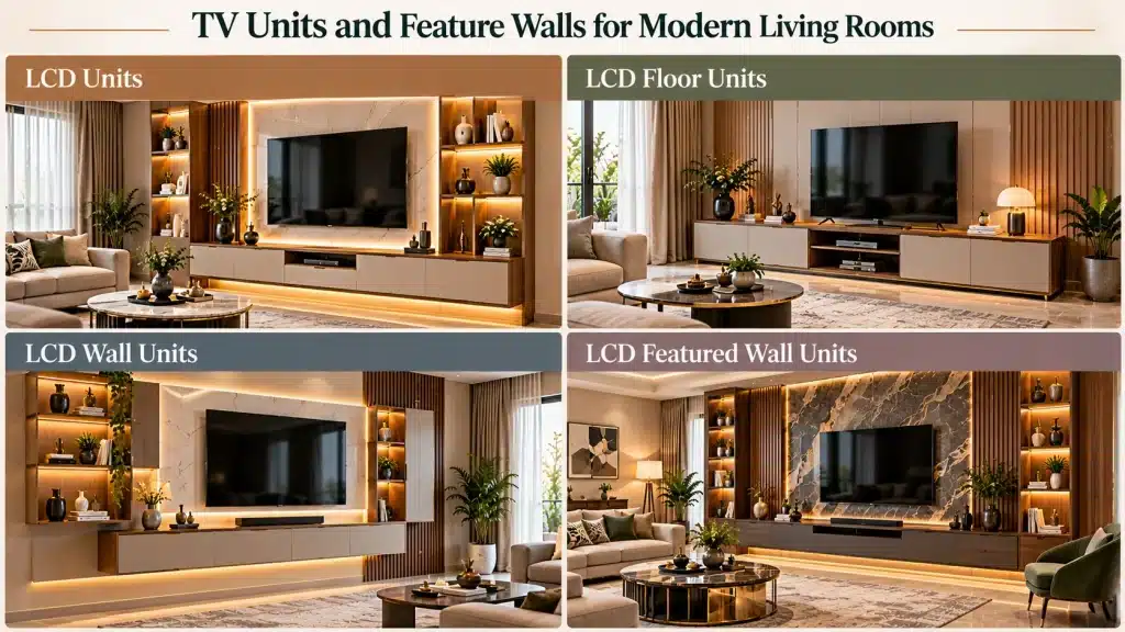 TV Units and Feature Walls for Modern Living Rooms
